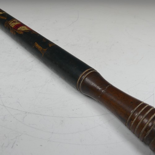 519 - A Victorian Special Constable truncheon painted with Royal Crown and St Georges cross flag, initials... 