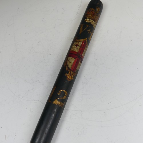 519 - A Victorian Special Constable truncheon painted with Royal Crown and St Georges cross flag, initials... 