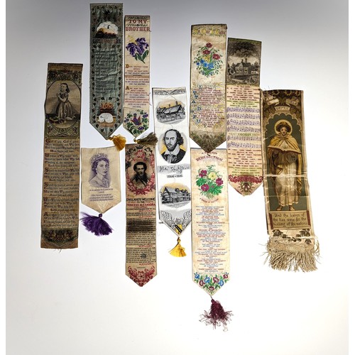 590 - A Large Collection of Antique Bookmarks mostly silk, Royal and Religious, early 20th century possibl... 