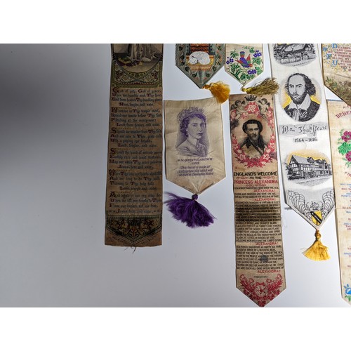 590 - A Large Collection of Antique Bookmarks mostly silk, Royal and Religious, early 20th century possibl... 