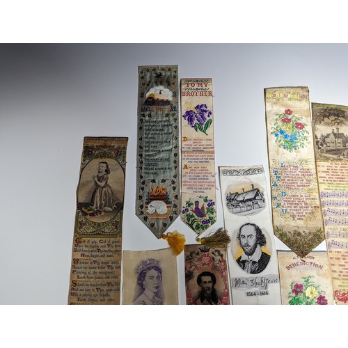 590 - A Large Collection of Antique Bookmarks mostly silk, Royal and Religious, early 20th century possibl... 