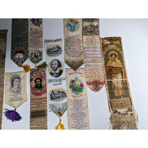 590 - A Large Collection of Antique Bookmarks mostly silk, Royal and Religious, early 20th century possibl... 