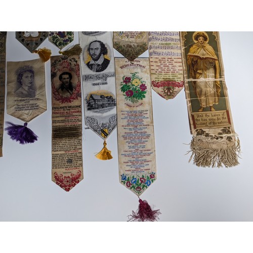 590 - A Large Collection of Antique Bookmarks mostly silk, Royal and Religious, early 20th century possibl... 