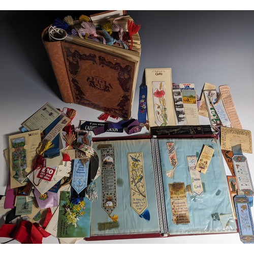 590 - A Large Collection of Antique Bookmarks mostly silk, Royal and Religious, early 20th century possibl... 