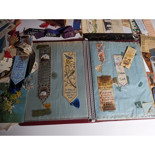 590 - A Large Collection of Antique Bookmarks mostly silk, Royal and Religious, early 20th century possibl... 