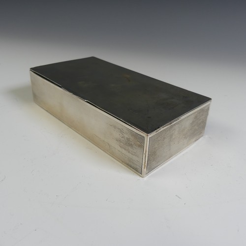 16 - An Edward VIII silver Cigarette Box, by John Rose, hallmarked Birmingham 1937, with engine turned de... 