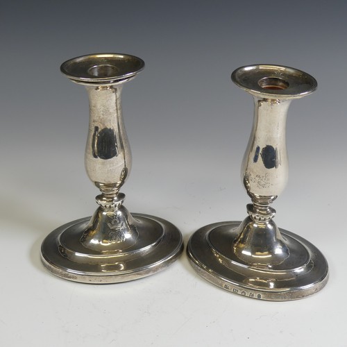 34 - A pair of George III silver Candlesticks, by George Eadon & Co, hallmarked Sheffield, 1799, with... 