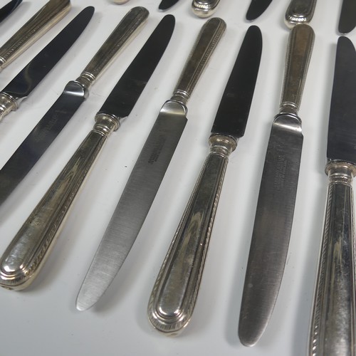 74 - A set of twelve Elizabeth II silver handled Knives, hallmarked for C J Vander Ltd., London 1958/9, w... 