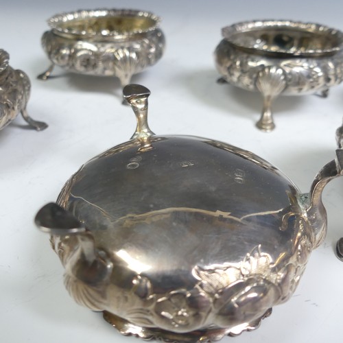 87 - A set of six Victorian silver Open Salts, by Robert Harper, hallmarked London, 1857 (4) and two 1858... 