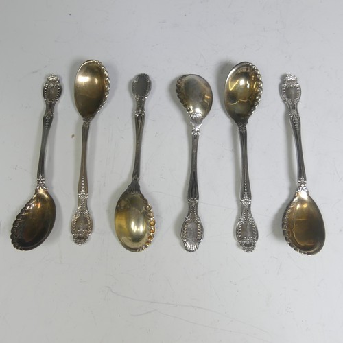 88 - Tiffany & Co.; A set of six late 19thC silver Teaspoons, Richelieu pattern with gilded bowls, c.... 