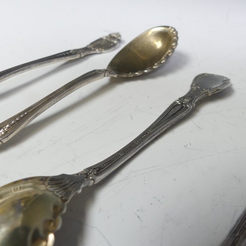 88 - Tiffany & Co.; A set of six late 19thC silver Teaspoons, Richelieu pattern with gilded bowls, c.... 