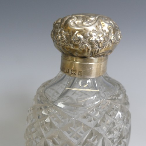 91 - A pair of Edwardian silver mounted cut glass globular Scent Bottles, by C C May & Sons, hallmark... 