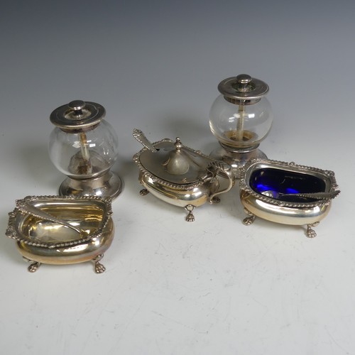 115 - An Edwardian silver three piece Cruet Set, by Deakin & Francis Ltd., hallmarked Birmingham, 1904... 