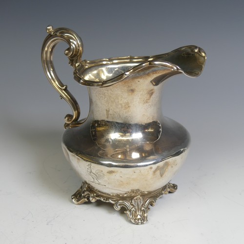 123 - A Victorian silver Cream Jug, by Robinson, Edkins & Aston, hallmarked Birmingham, 1842, gilt int... 