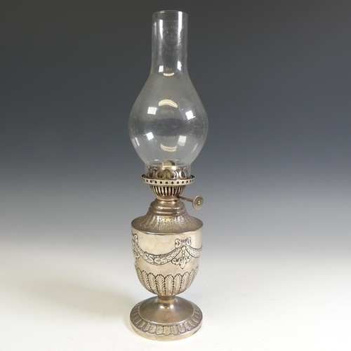 125 - A Victorian silver Oil Lamp, by James Deakin & Sons, hallmarked Sheffield, 1888, of urn shape wi... 