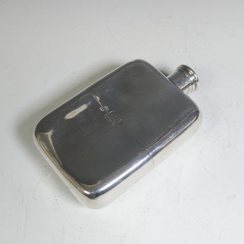 131 - A Victorian silver Hip Flask, by Hewson & Williams, hallmarked London 1895, of rounded rectangul... 