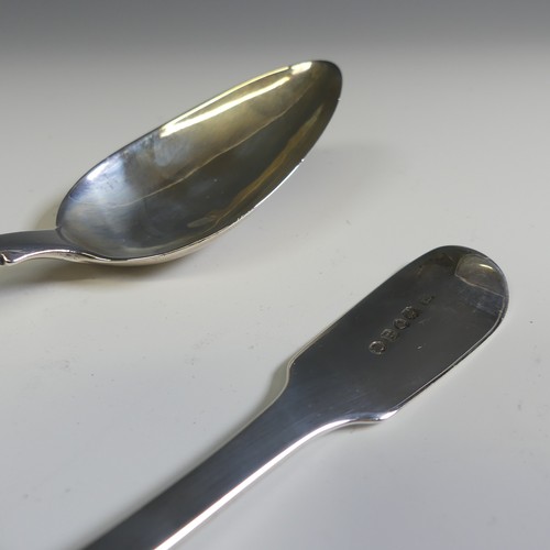 138 - A pair of George IV silver Table Spoons, by Charles Eley, hallmarked London, 1827, fiddle pattern, 2... 