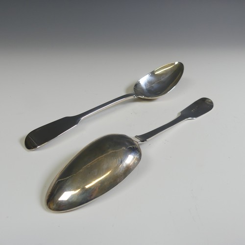 138 - A pair of George IV silver Table Spoons, by Charles Eley, hallmarked London, 1827, fiddle pattern, 2... 