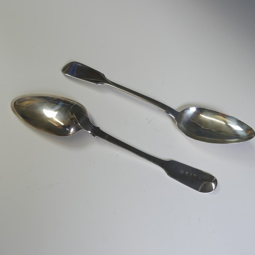 138 - A pair of George IV silver Table Spoons, by Charles Eley, hallmarked London, 1827, fiddle pattern, 2... 