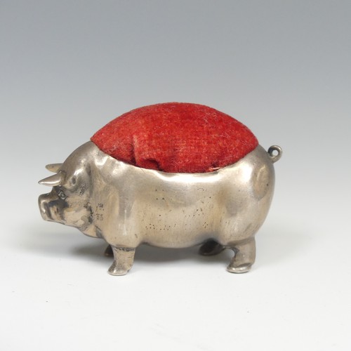 148 - An Edwardian novelty silver Pin Cushion, by Levi & Salaman, hallmarked Birmingham 1903, in the f... 