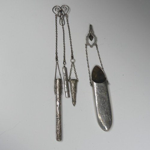 151 - A late Victorian silver Chatelaine, by Robert Pringle & Sons, hallmarked Birmingham, 1900, the s... 