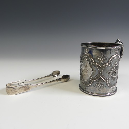 156 - A Victorian silver Christening Mug, by Henry Holland, hallmarked London 1870, in the Gothic style wi... 