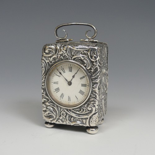 159 - An Edwardian miniature silver Timepiece, by H J Cooper & Co Ltd., hallmarked Birmingham, 1907, w... 