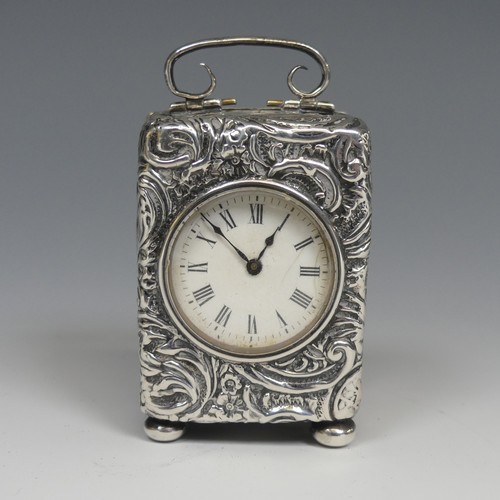 159 - An Edwardian miniature silver Timepiece, by H J Cooper & Co Ltd., hallmarked Birmingham, 1907, w... 