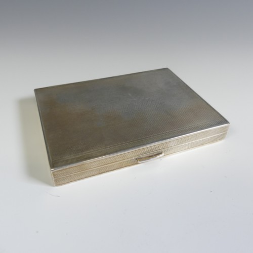 168 - A sterling silver Cigarette Case, with London import marks for 1963, rectangular form with double hi... 