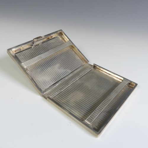 168 - A sterling silver Cigarette Case, with London import marks for 1963, rectangular form with double hi... 