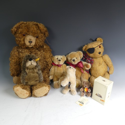 796 - Withdrawn; A quantity of vintage Plush Toys, including two straw filled bears, an 'Historic Steiff M... 