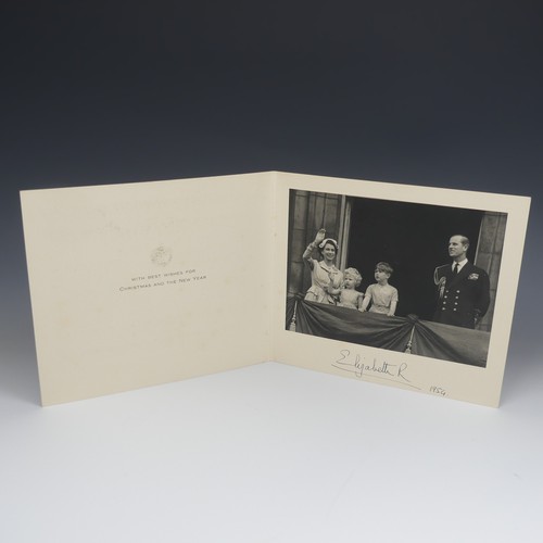 534 - H.M Queen Elizabeth II (1926-2022) signed 1954 Christmas Card, with black and white image of The Que... 