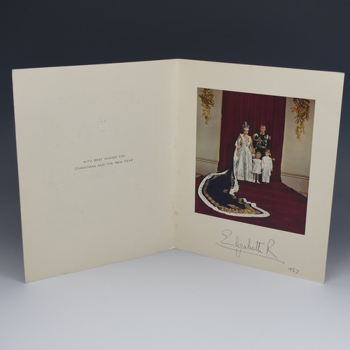 536 - H.M Queen Elizabeth II (1926-2022) signed 1953 Christmas Card, with colour image of The Queen, The D... 