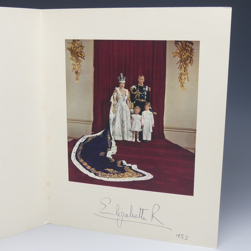 536 - H.M Queen Elizabeth II (1926-2022) signed 1953 Christmas Card, with colour image of The Queen, The D... 