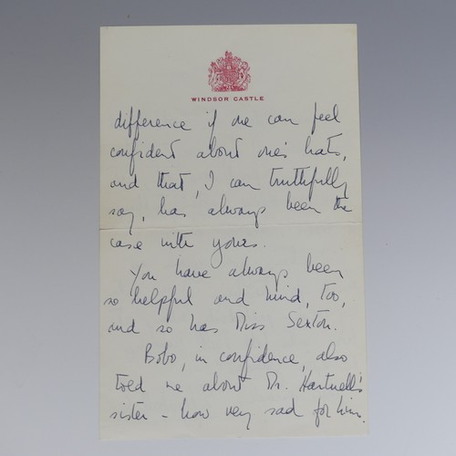 539 - H.M Queen Elizabeth II; A handwritten Letter dated 2nd May 1958, on Windsor Castle headed note paper... 