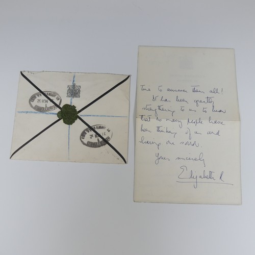 543 - H.M Queen Elizabeth II; A handwritten Letter with envelope dated March 31st 1952, on Clarence House ... 