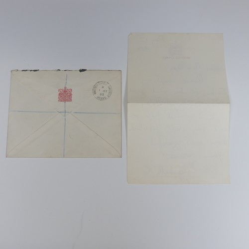 544 - H.M Queen Elizabeth II; A handwritten Letter with envelope dated May 1st 1953, on Windsor Castle hea... 