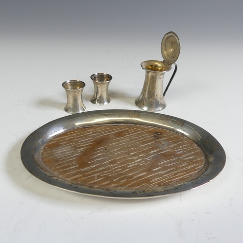 176 - An Edwardian miniature silver Tray with Flagon and two Beakers, by Cornelius Desormeaux Saunders &am... 