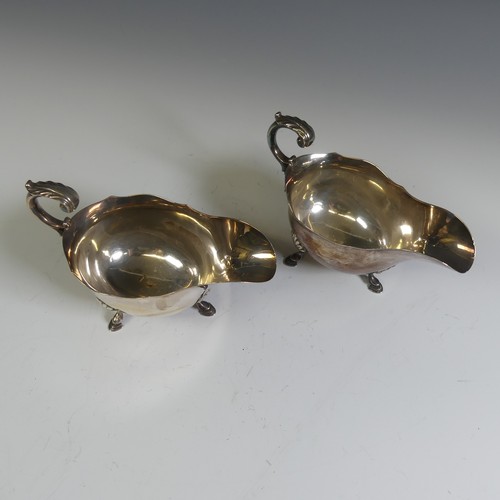 177 - A pair of George V silver Sauce Boats, by Atkin Brothers, hallmarked Sheffield, 1927, of traditional... 