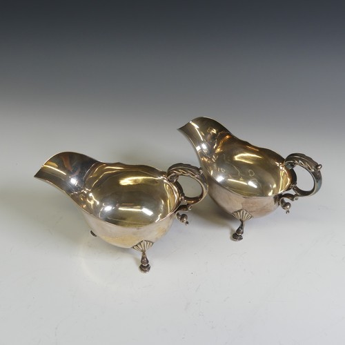 177 - A pair of George V silver Sauce Boats, by Atkin Brothers, hallmarked Sheffield, 1927, of traditional... 