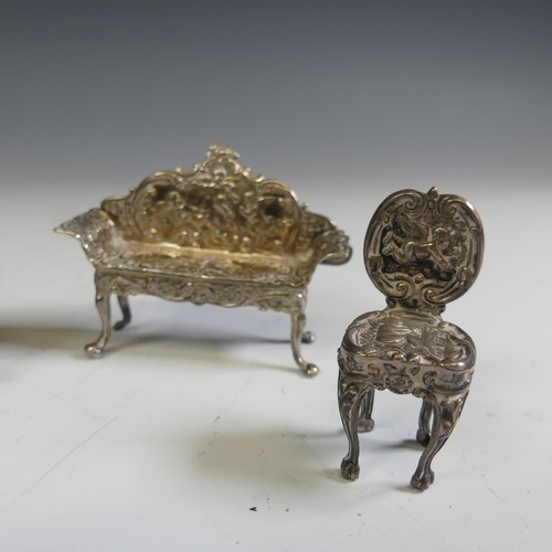 178 - An Edwardian silver miniature Coronation Chair, by Cornelius Desormeaux Saunders & James Francis... 