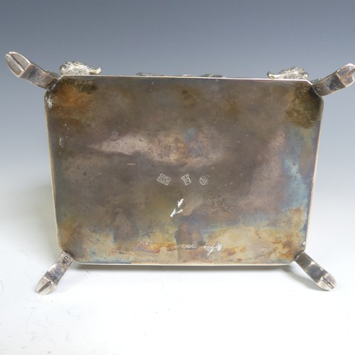 180 - A late 19thC Continental silver Casket, with London import marks for William Moering, 1896, of recta... 