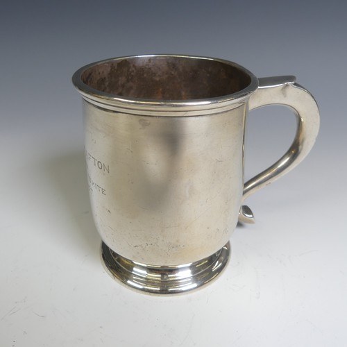 181 - Royal Navy Interest; An Elizabeth II silver Mug, by Adie Brothers Ltd, hallmarked Birmingham, 1956, ... 