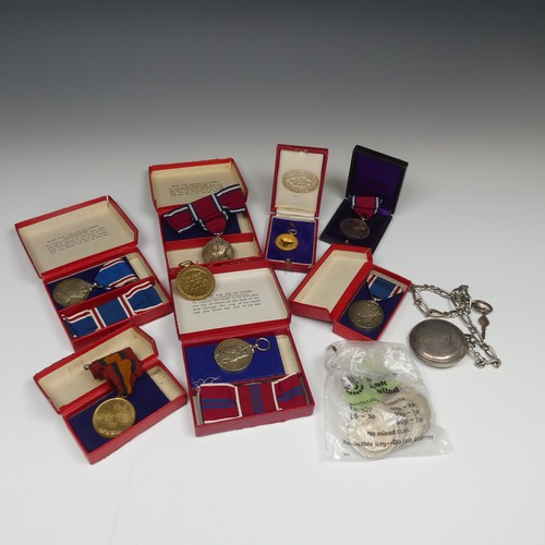 547 - Coronation Medals; Two cased 1937 George VI and Queen Elizabeth medals, both boxed with ribbons, tog... 