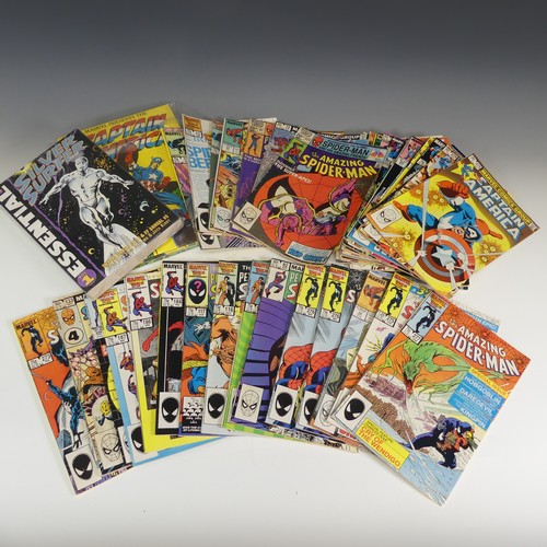 584 - Comics - A collection of mostly 80s copper age Marvel Comics, to include ; essentials series Silver ... 