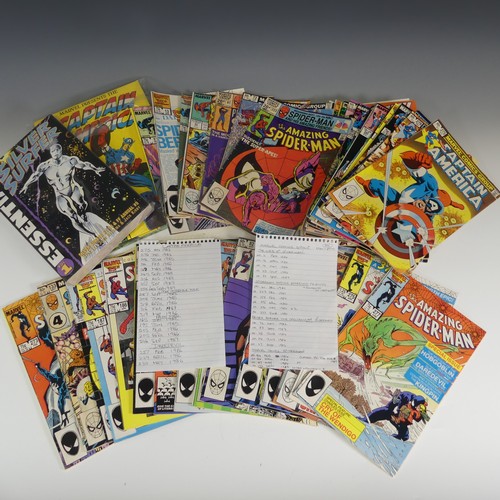 584 - Comics - A collection of mostly 80s copper age Marvel Comics, to include ; essentials series Silver ... 