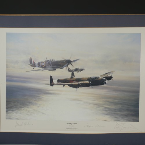 516 - Robert Taylor, A WWII coloured Print titled 'Spitfire', signed by Douglas Bader and Johnnie Johnson,... 