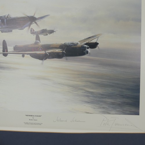 516 - Robert Taylor, A WWII coloured Print titled 'Spitfire', signed by Douglas Bader and Johnnie Johnson,... 