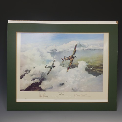 516 - Robert Taylor, A WWII coloured Print titled 'Spitfire', signed by Douglas Bader and Johnnie Johnson,... 