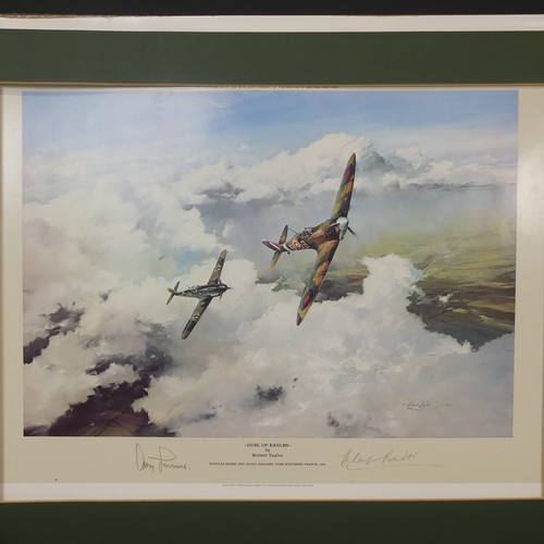 516 - Robert Taylor, A WWII coloured Print titled 'Spitfire', signed by Douglas Bader and Johnnie Johnson,... 